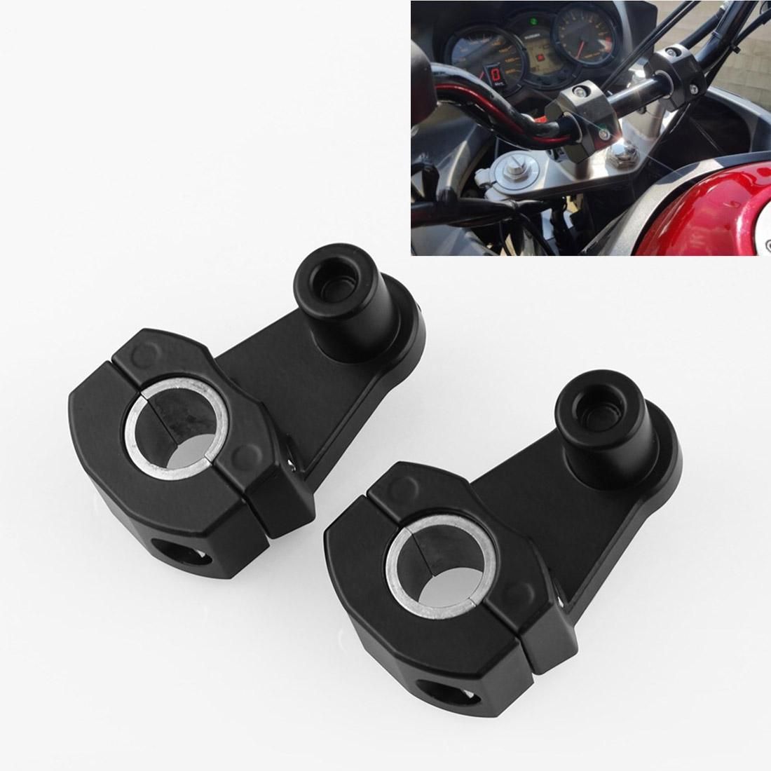 MB-MH025-BK Universal Motorcycle Aluminum Alloy Adjustable Handlebar Fixed Bracket, One Pair