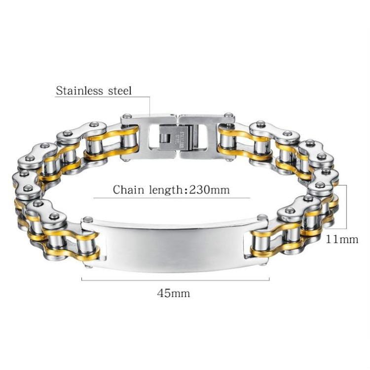 OPK 1087 Men Bracelet Personality Motorcycle Chain, Color:Steel Color