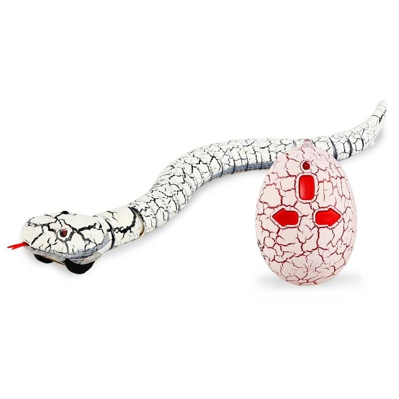 Tricky Funny Toy Infrared Remote Control Scary Creepy Snake, Size: 38*3.5cm (White)