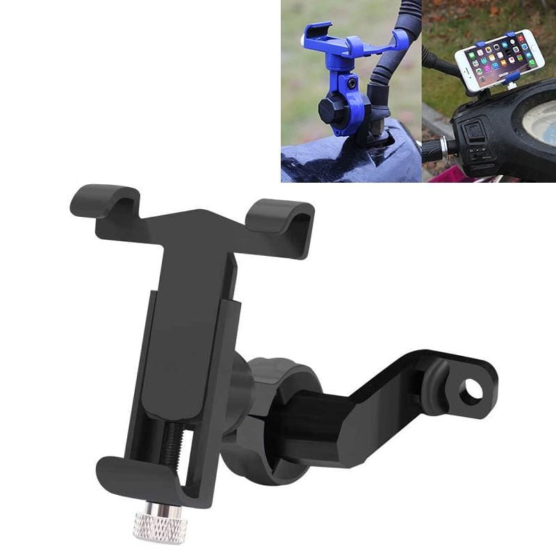 360 Degree Rotatable Aluminum Alloy Phone Bracket for Electric Car / Motorcycle, Suitable for 50-100mm Device (Black)