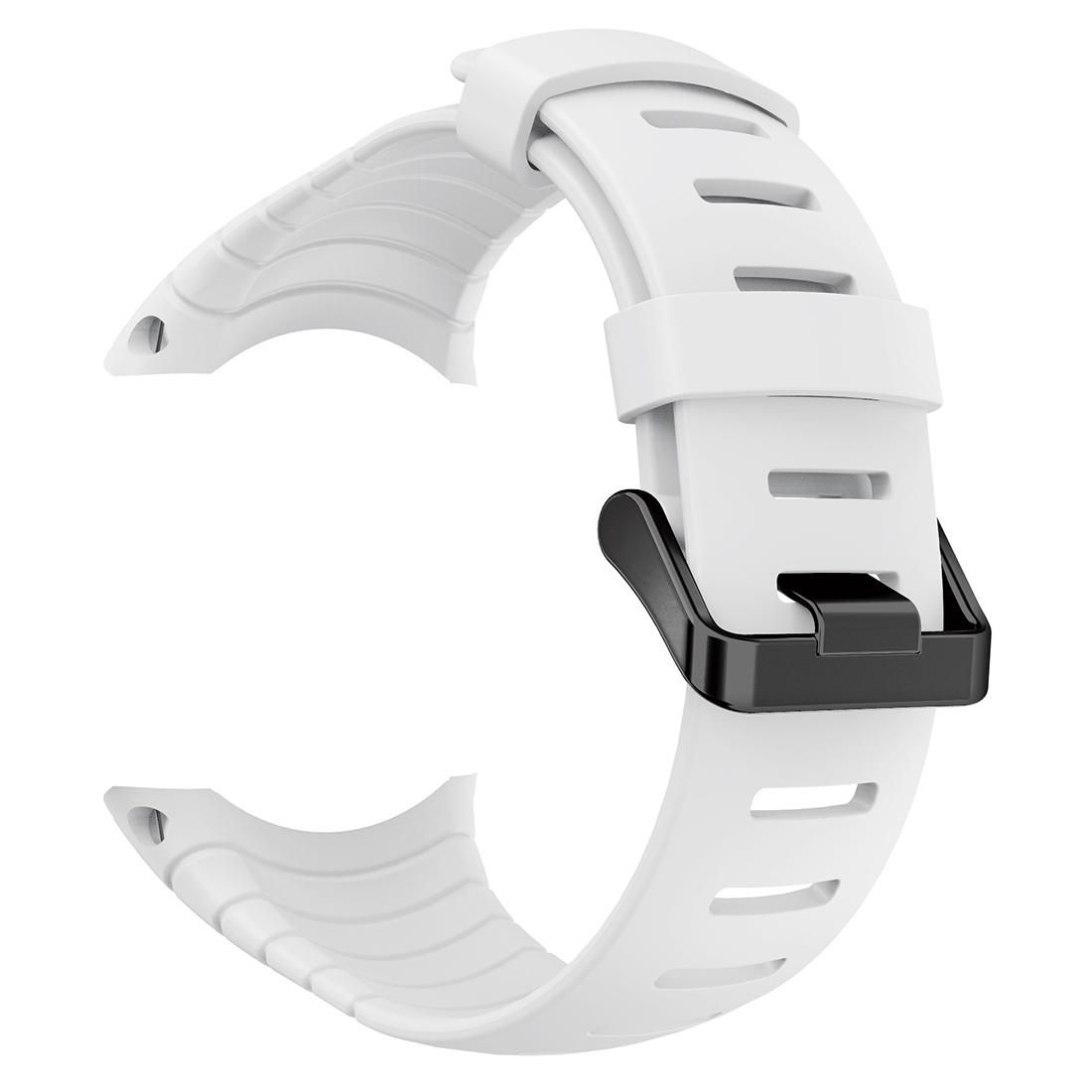 For Sunnto Core Series Square Steel Buckle Silicone TPU Watch Bands (White)