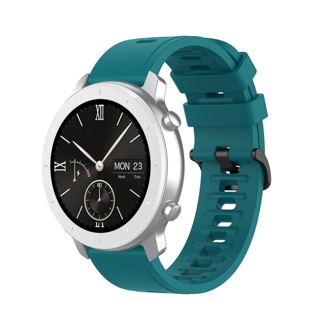 For Amazfit GTR Silicone Smart Watch Replacement Strap Wristband, Size:20mm (Dark Green)