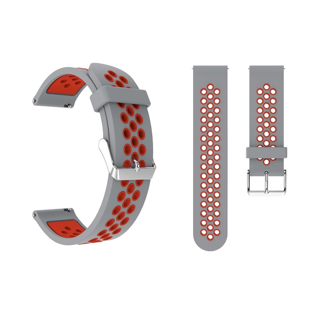 Metal Buckle Two-color Round Hole Silicone Wrist Strap Watch Band for Galaxy Watch Active 20mm (Style8)