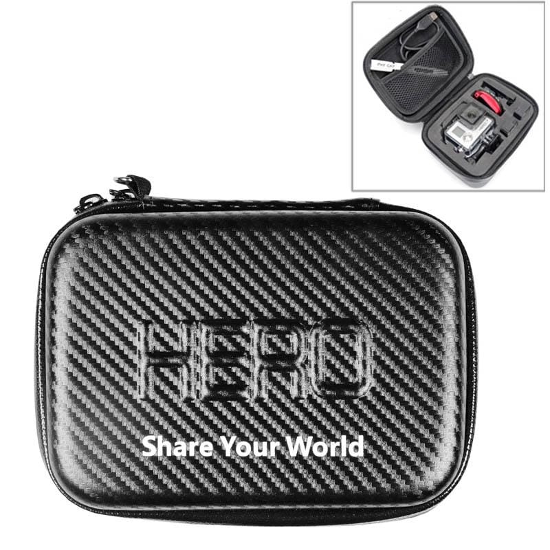 Carbon Fiber Shockproof Waterproof Portable Case for GoPro Hero 4 / 3+ / 3 / 2 / 1, Size: 16cm x 11cm x 6.5cm (Black)
