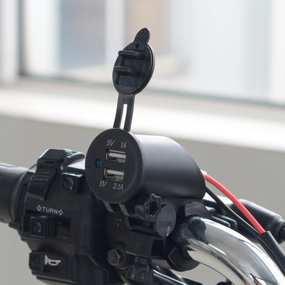 Motorcycle Faucet Waterproof 12-24V 2.1A Dual USB Charger Adapter