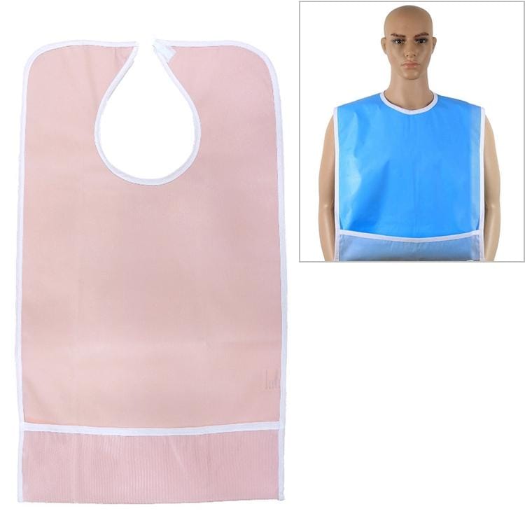 Adult Eat Meal Waterproof Bib, Size:50x80cm (Single Layer Light Pink)