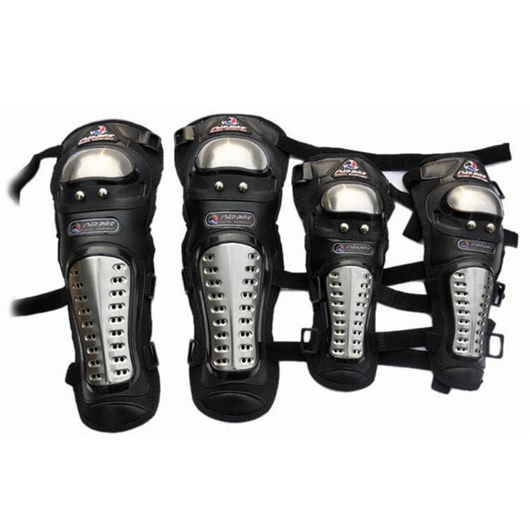 4 PCS / Set MAD BIKE MB01 Stainless Steel Motocross Equipment Protection Motorcycle Elbow & Knee Pads Protect Guards
