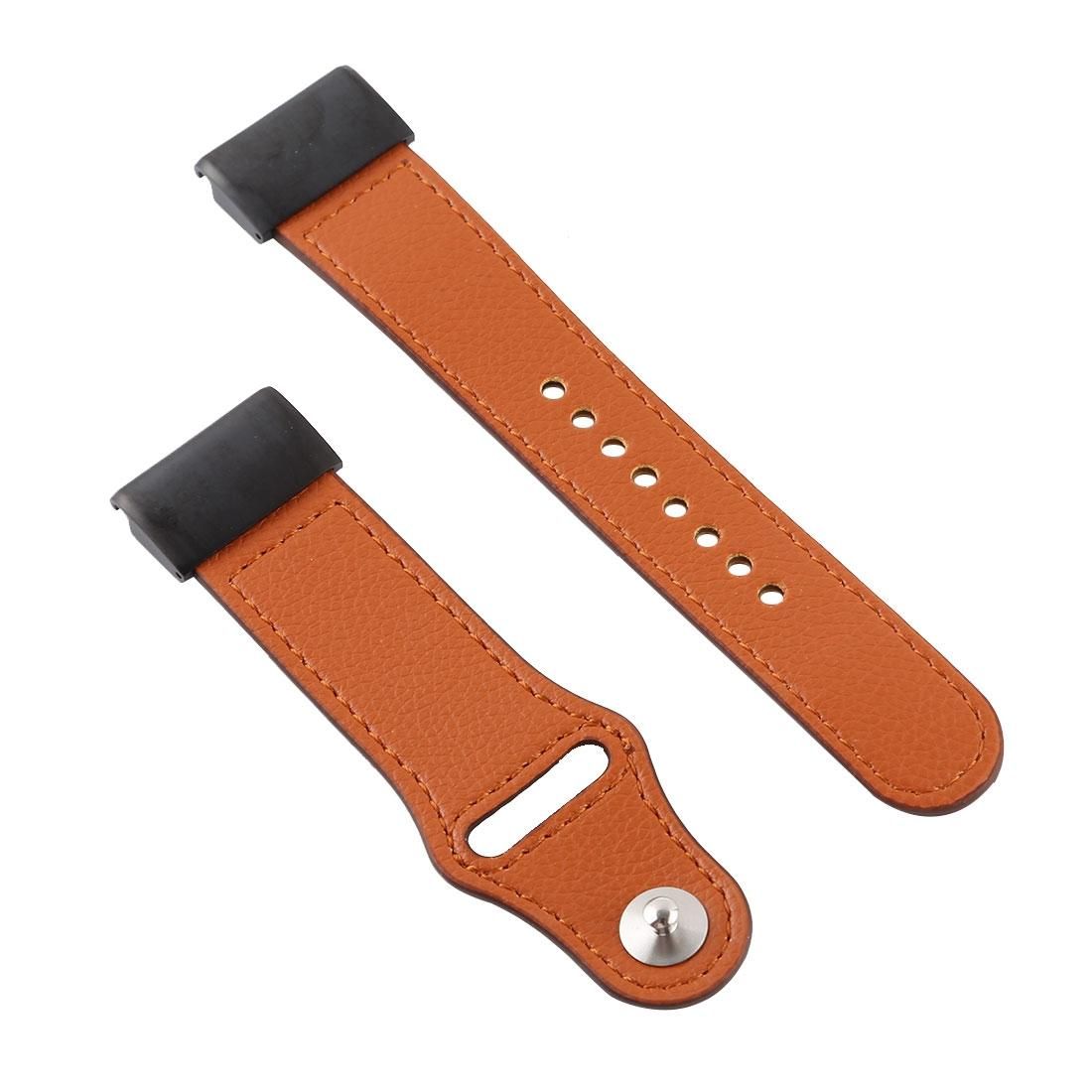 For Garmin Fenix 5X Color-blocking Leather Watchband (Brown)