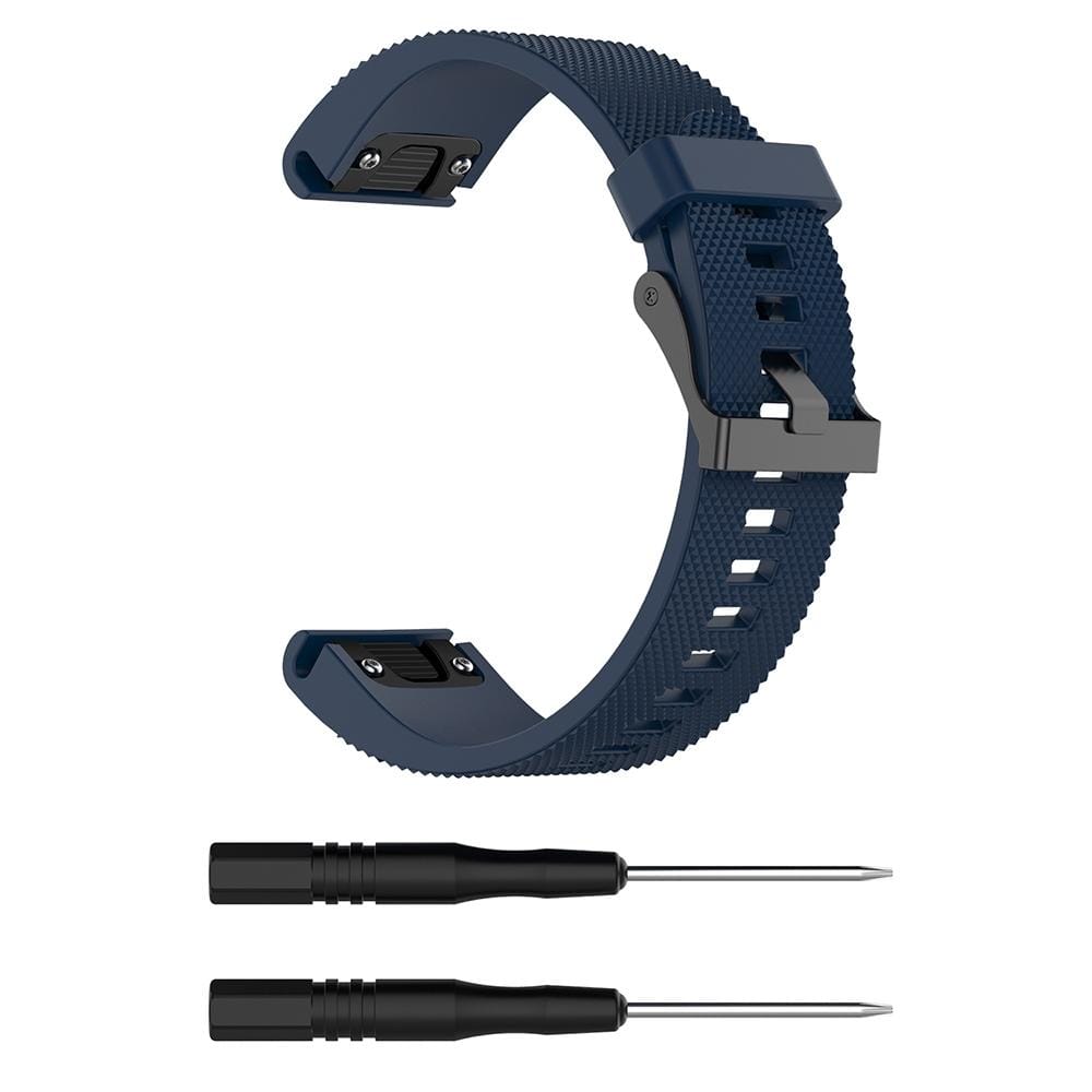 For Garmin Fenix 5S  Silicone Replacement Wrist Strap Watchband (Dark Blue)