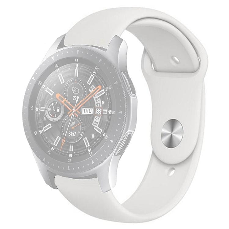 Monochrome Silicone Strap for Apply Samsung Galaxy Watch Active 20mm (White)