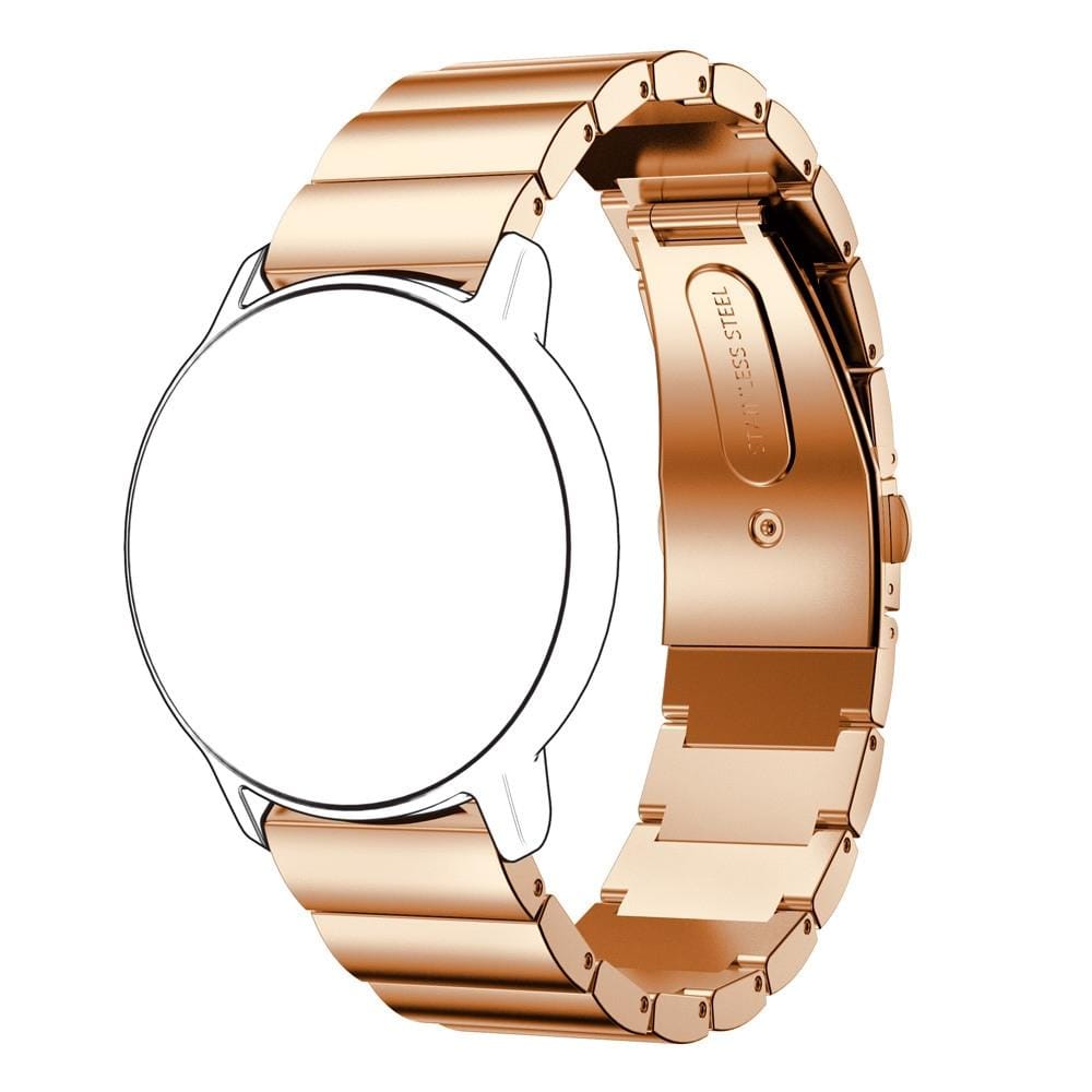 22mm For Huawei Watch GT2e GT2 46mm A Flat Buckle Stainless Steel Strap (Rose Gold)