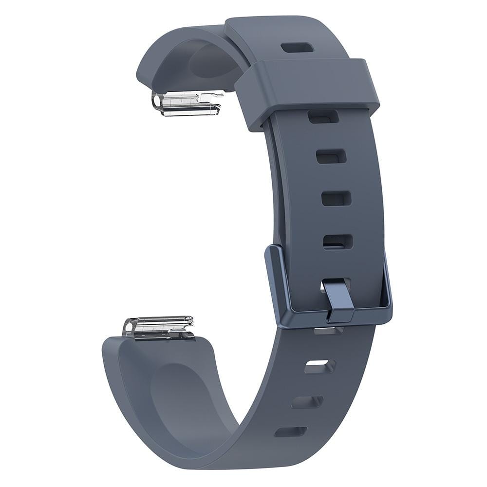 For Fitbit Inspire / Inspire HR Glossy Surface Silicone Replacement Wrist Strap Watchband, Size:L (Grey)