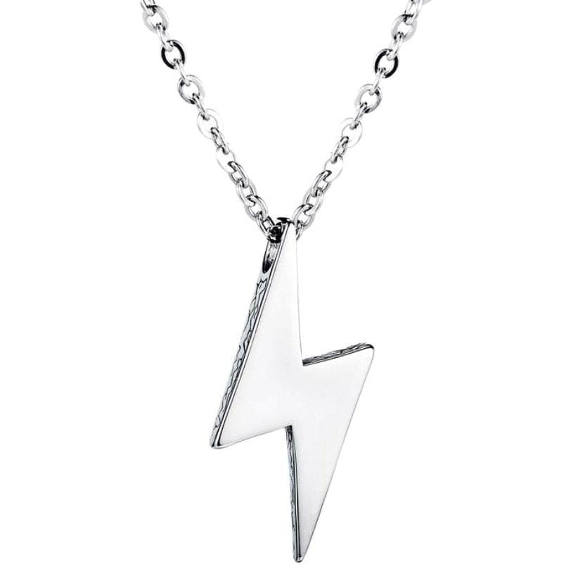OPK 1690 Men Titanium Steel Retro Wild Lightning Necklace Street Personality Jewelry (Pendant+Chain)