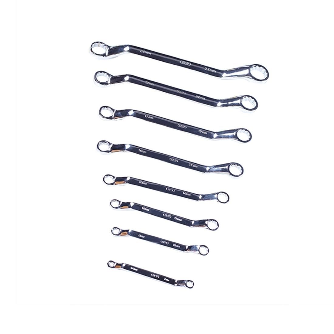 8 PCS Double-end Chrome Plated Carbon Steel Ratchet Wrench Spanner Set