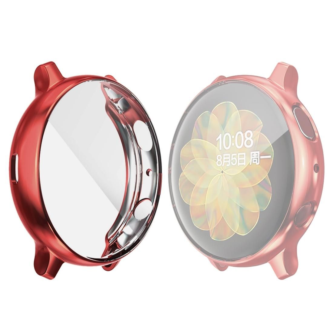 For Samsung Galaxy Watch Active 2 44mm ENKAY Hat-prince Full Coverage Electroplate TPU Case (Red)