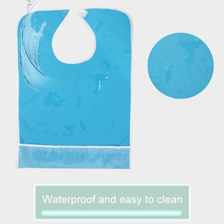 Adult Eat Meal Waterproof Bib, Size:50x80cm (Single Layer Sky Blue)