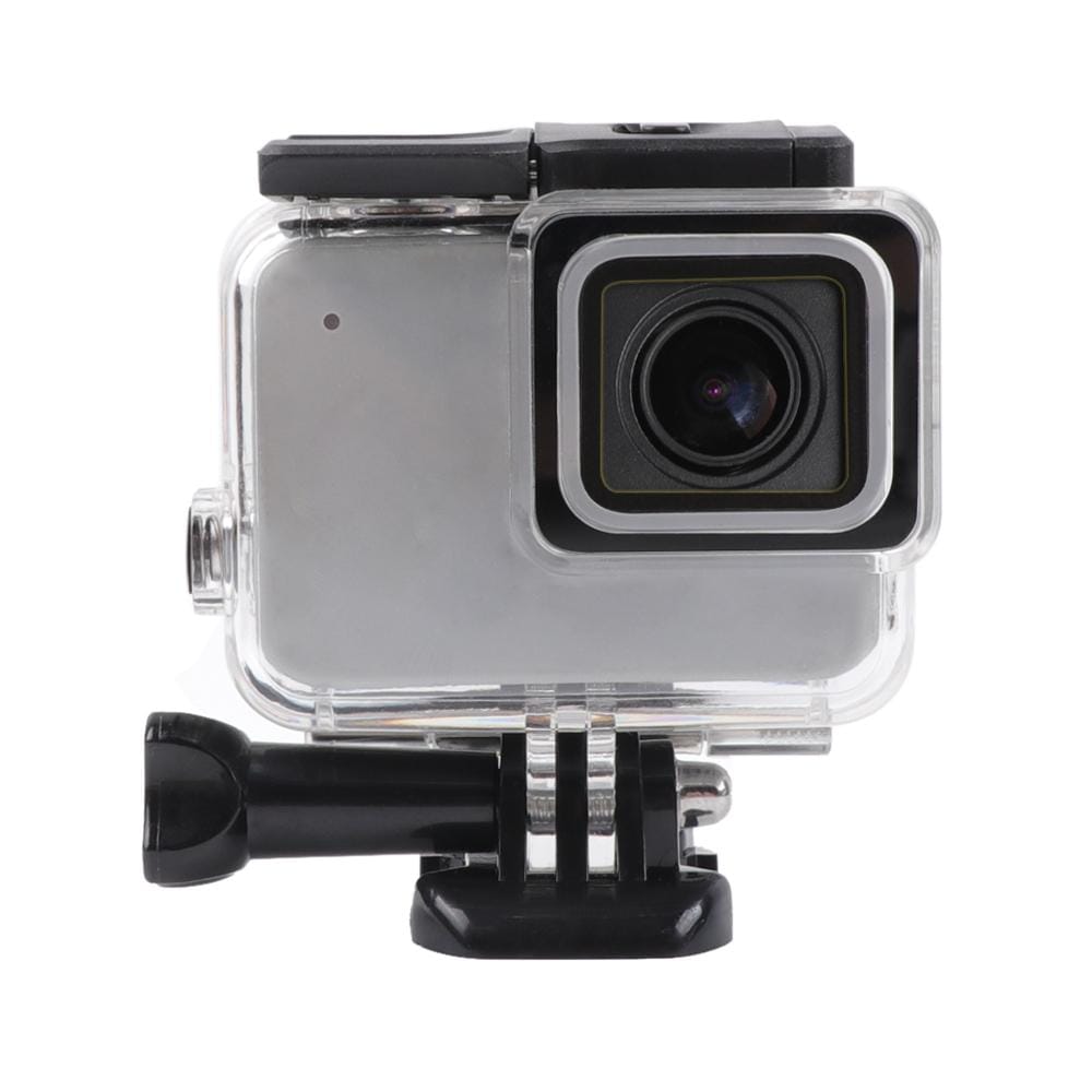 For GoPro HERO7 White /Silver Skeleton Housing Side Hollow Protective Case with Buckle Basic Mount & Screw (Transparent)