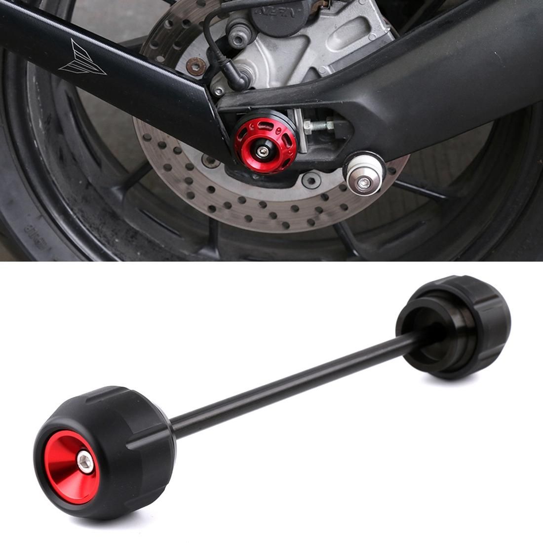 Modified Rear Wheels Drop Resistance Aluminum Alloy Ball Crash Protection Bars for Yamaha FZ09 MT-09 (Red)