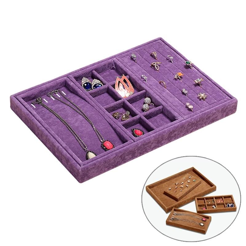 Creative Multi-function Desktop Jewelry Suede Storage Box (Purple)