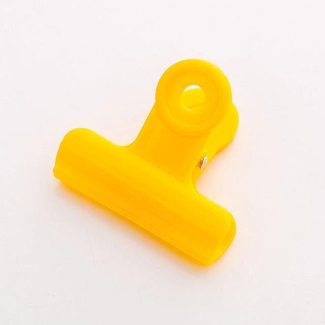 3 PCS Multifunctional Color Binder Clips Files Documents Clips Stationery Binding Supplies (Yellow)