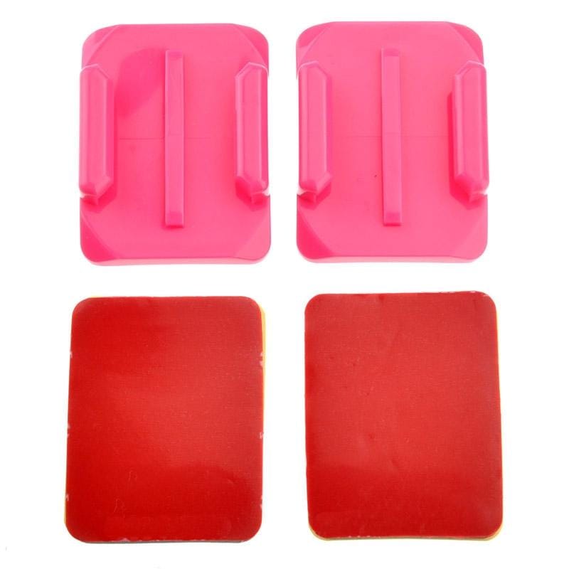 ST-12 2 x Curved Surface Adapters + 2 Adhesive Mount Stickers for GoPro  NEW HERO /HERO6   /5 /5 Session /4 Session /4 /3+ /3 /2 /1, Xiaoyi and Other Action Cameras (Pink)