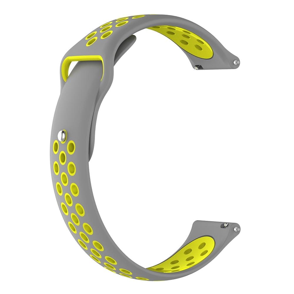 For Garmin Fenix Chronos Two-colors Replacement Wrist Strap Watchband (Gray Yellow)