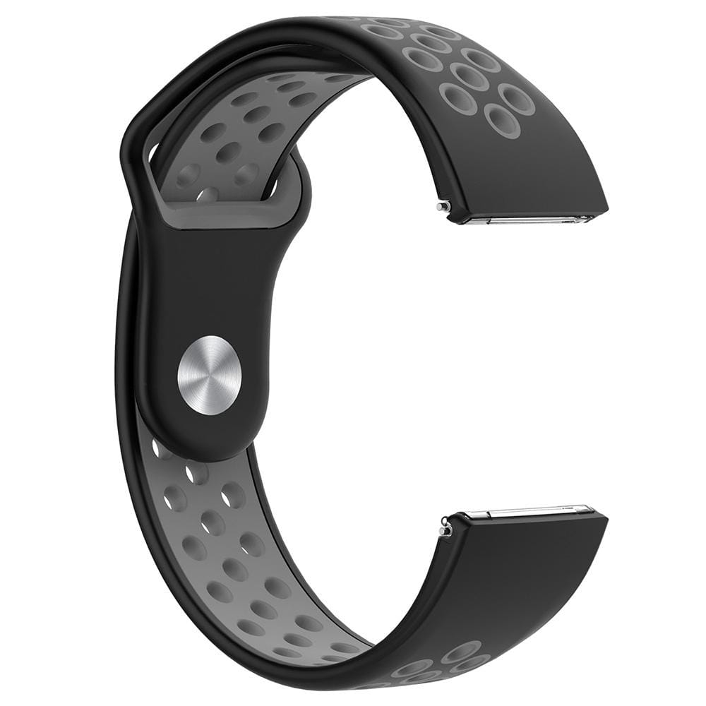 For Fitbit Versa Two-tone Silicone Replacement Wrist Strap Watchband (Pink + Green)
