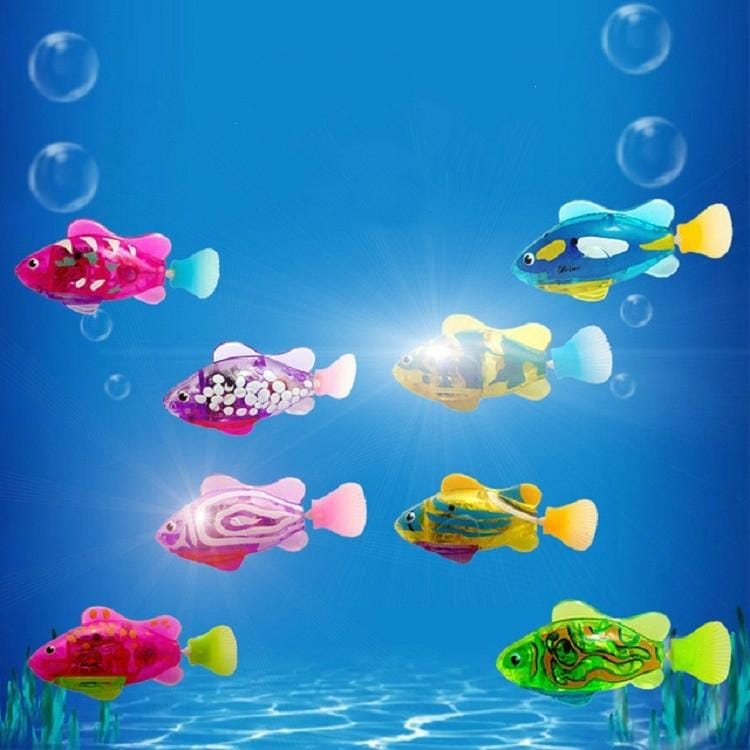 Simulation Electric Fish Babies Shower Toy with Swimming & Lighting Function (Color Random Delivery)