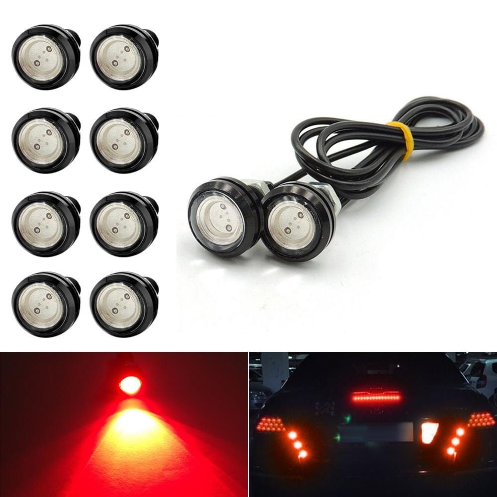 10 PCS 23mm 1.5W DC9-80V Motorcycle Eagle Eye Light Double Lens (Red Light)