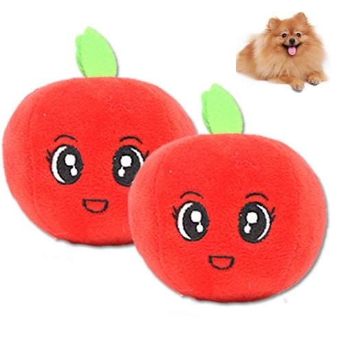 3 PCS Stuffed Toy Plush Sound Fruits Vegetables Pets Toy, Color: Apple