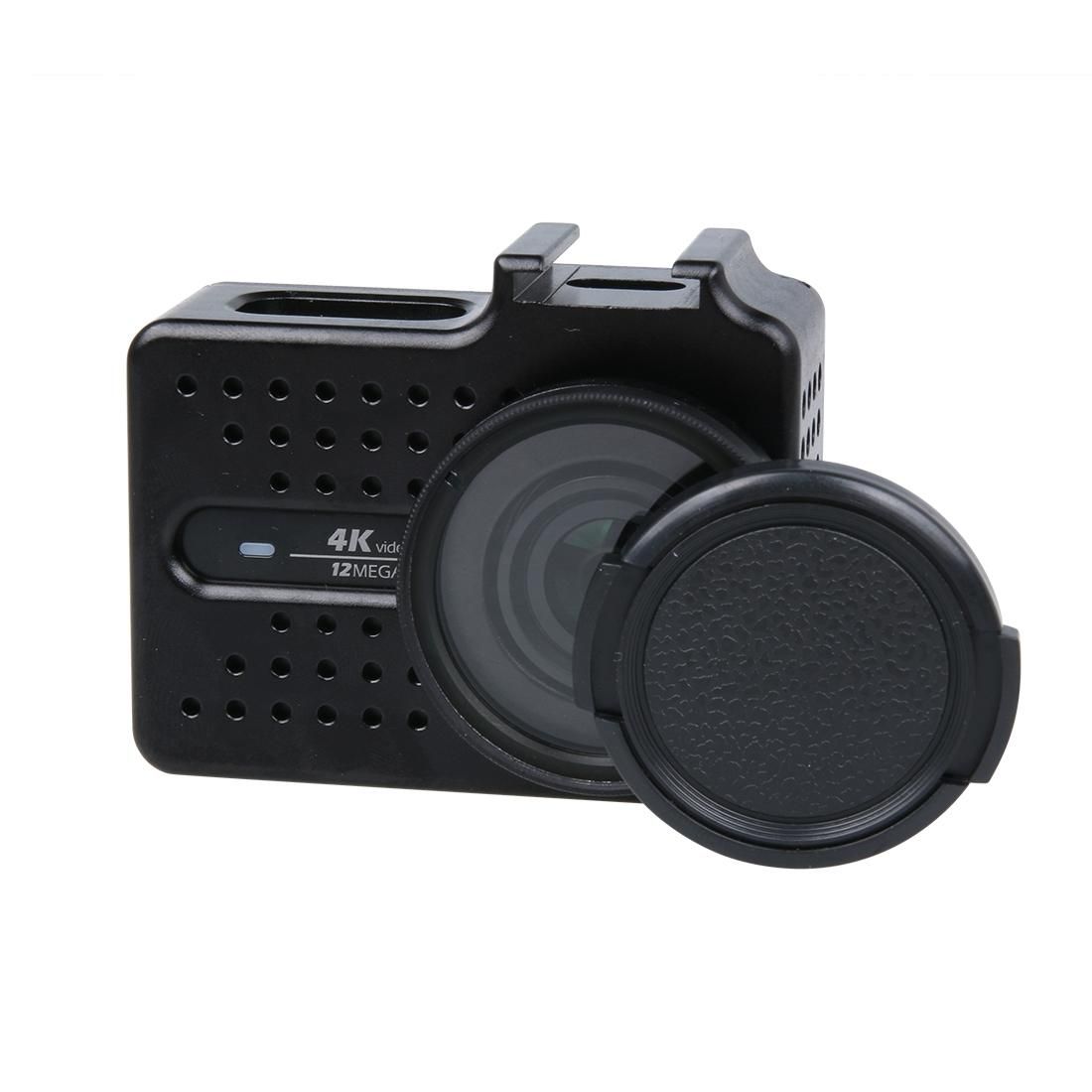 CNC Aluminum Alloy Housing Protective Case with UV Filter & Lens Protective Cap for Xiaomi Xiaoyi Yi II 4K Sport Action Camera (Black)