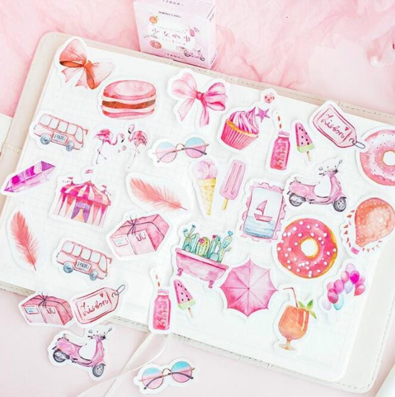 3 PCS Women Hearts Series Stickers Creative Handbooks DIY Decorative Stickers