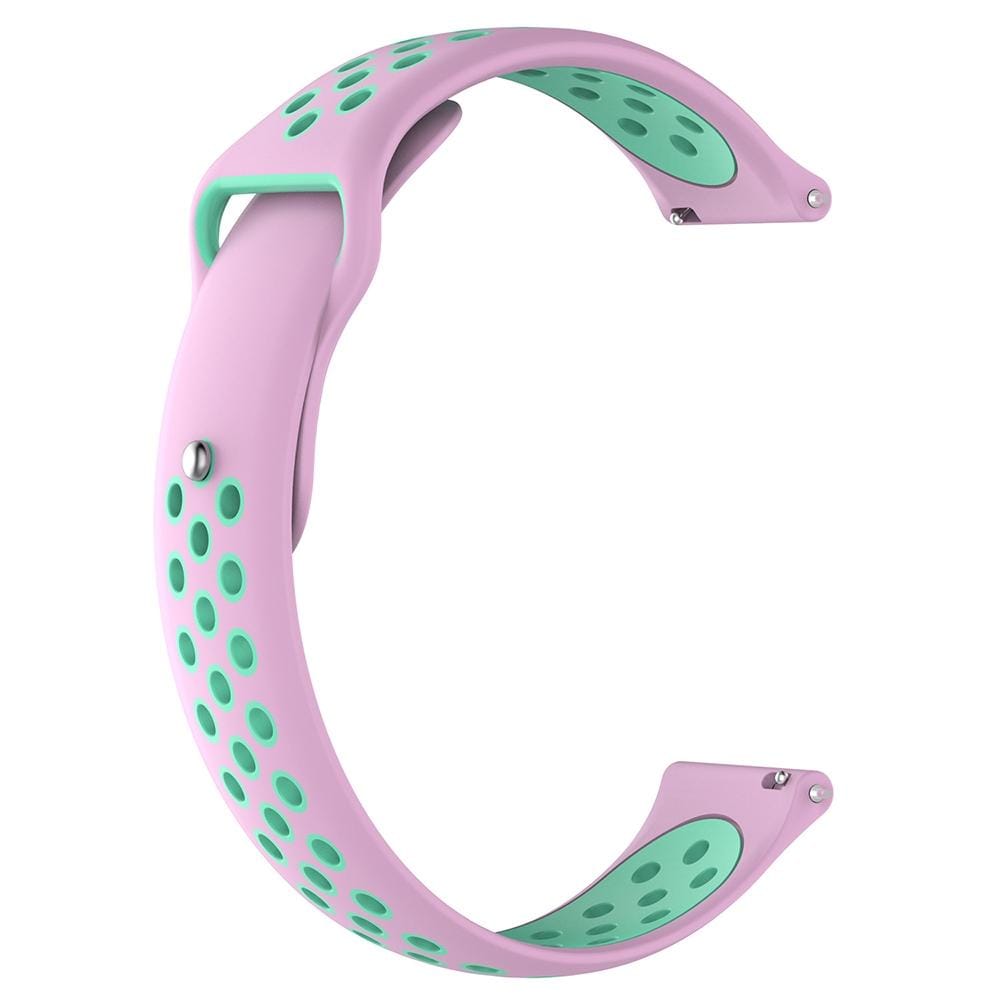 For Garmin Vivoactive3 Two-colors Replacement Wrist Strap Watchband (Teal Pink)