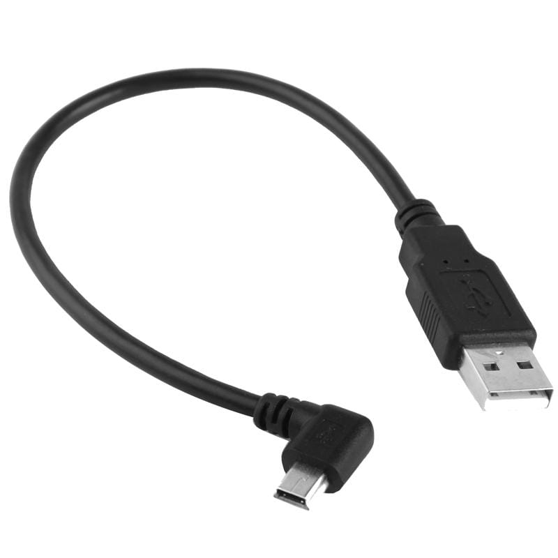 90 Degree Mini USB Male to USB 2.0 AM Adapter Cable, Length: 25cm (Black)