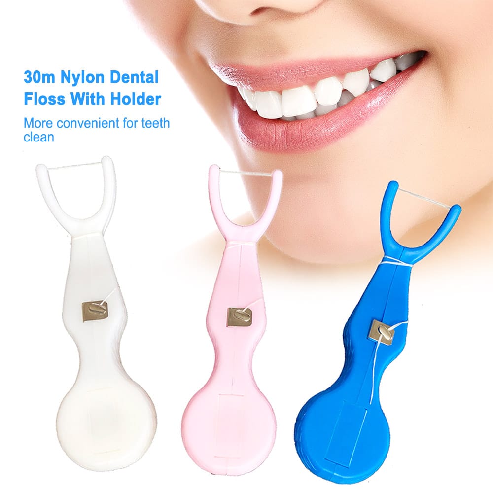30m Nylon Dental Floss With Holder Pro Household Tooth