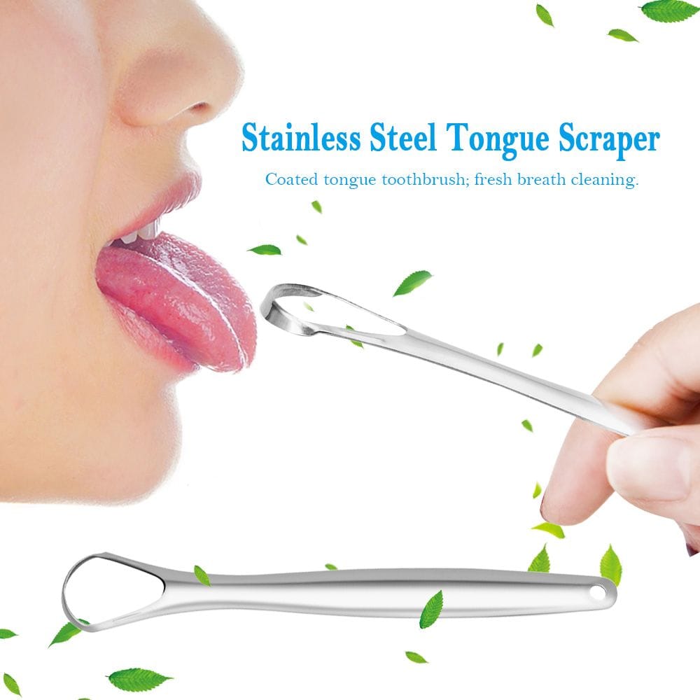 Tongue Scraper Reusable Portable Stainless Steel Oral Tongue