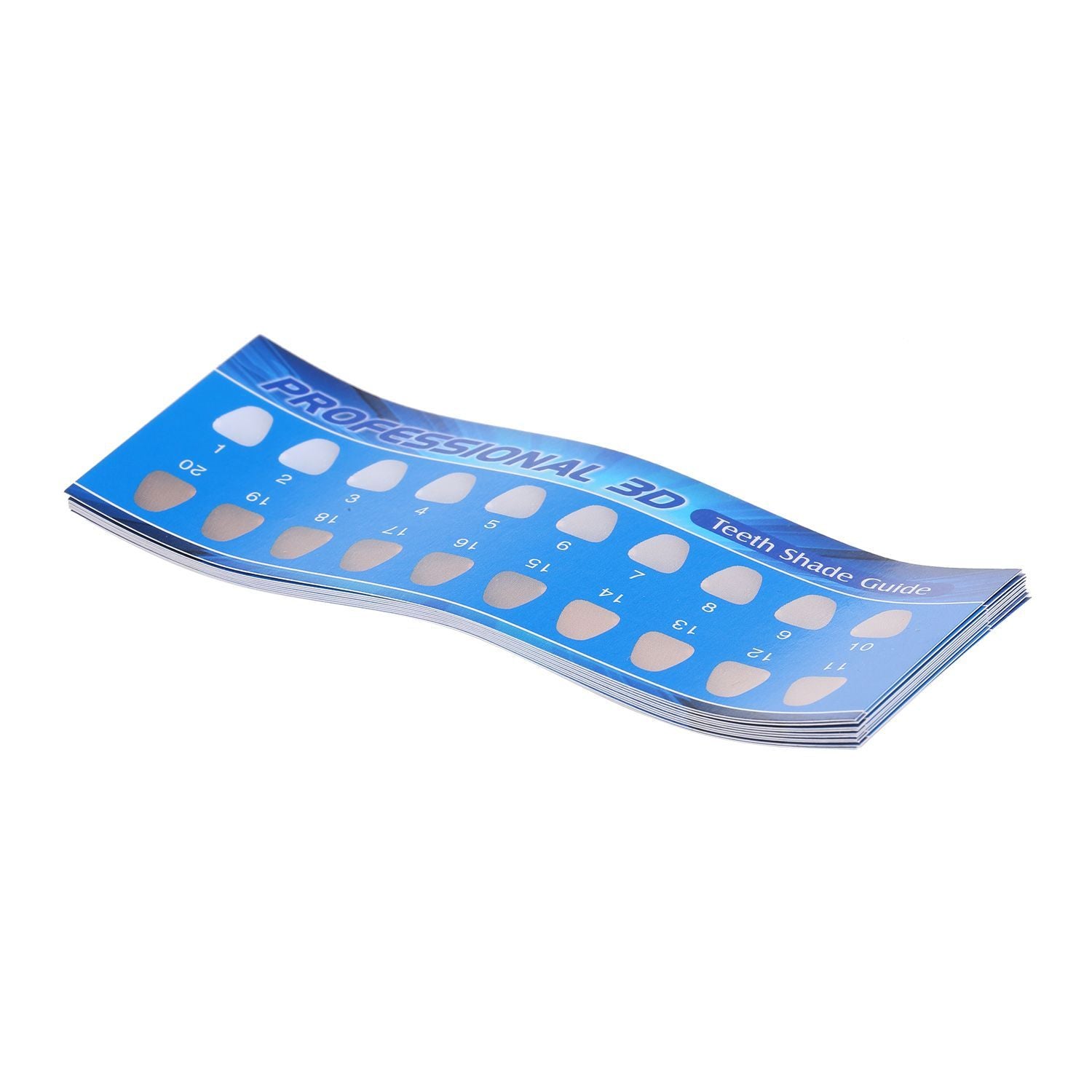 Teeth Shade Guide Paper 20 Colors Teeth Whitening Chart for - 10pcs