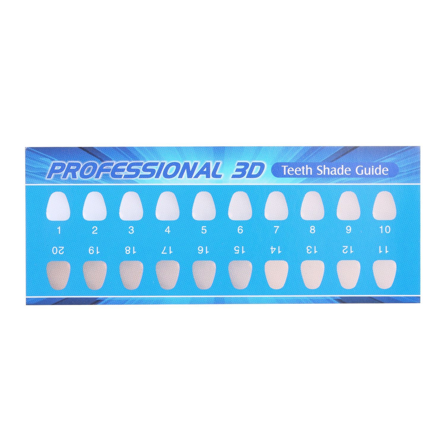 Teeth Shade Guide Paper 20 Colors Teeth Whitening Chart for - 10pcs