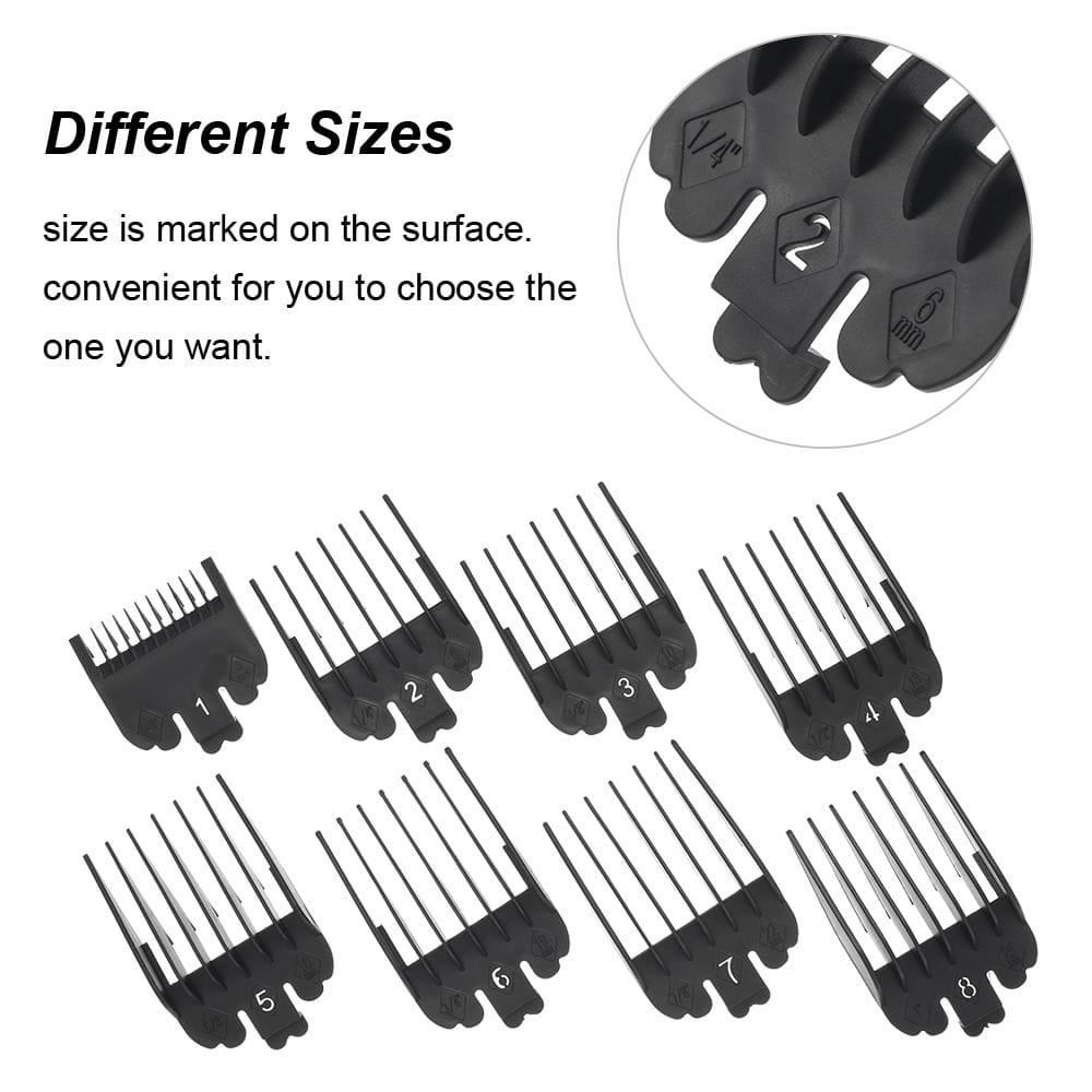 Hair Clipper Combs Guide Kit Plastic Hair Trimmer Guards - 8pcs