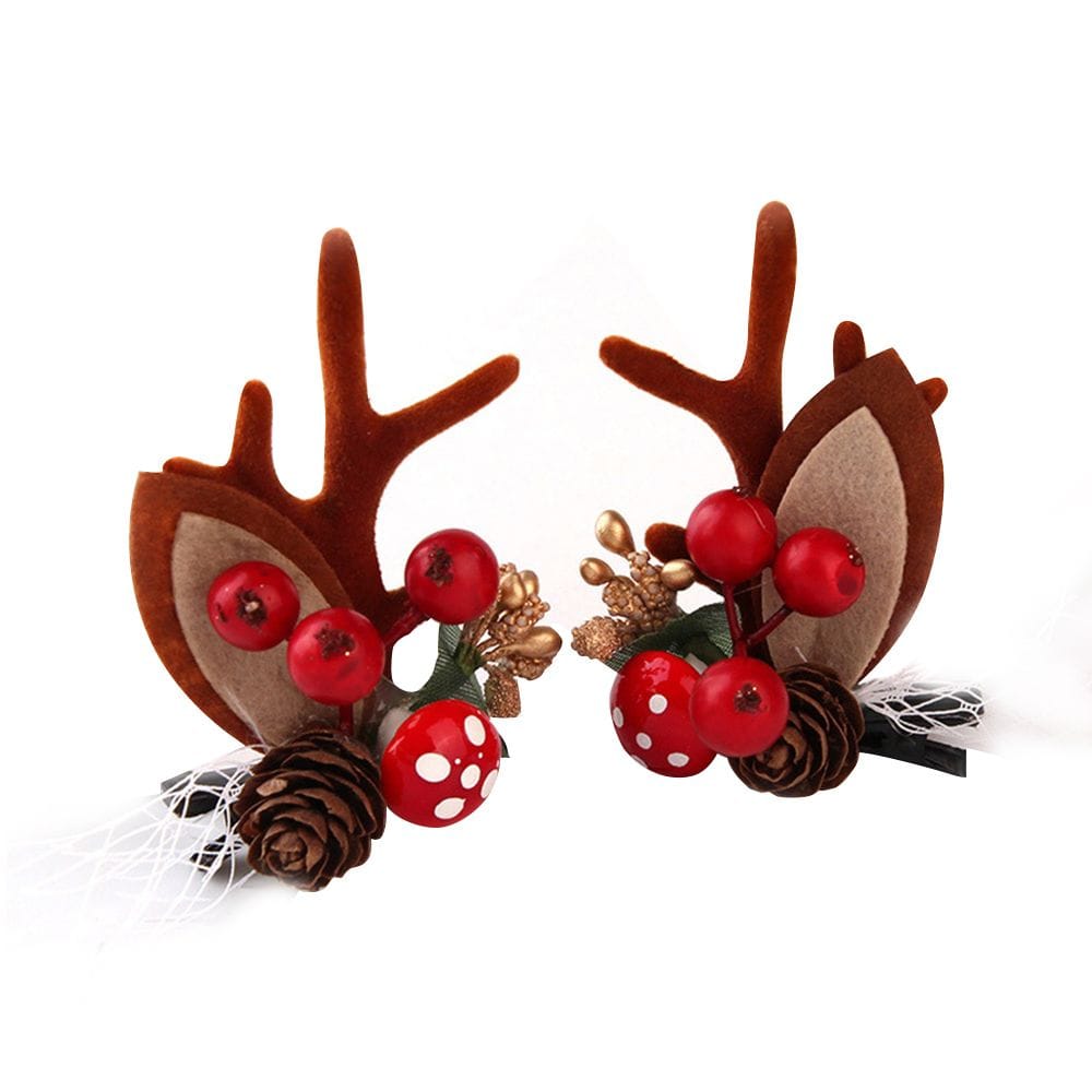 Merry Christmas Hair Clips Children Girls Lovely Elk Horn - 4