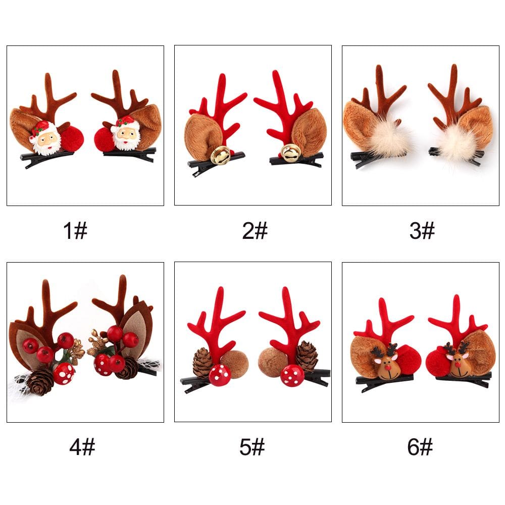 Merry Christmas Hair Clips Children Girls Lovely Elk Horn - 4