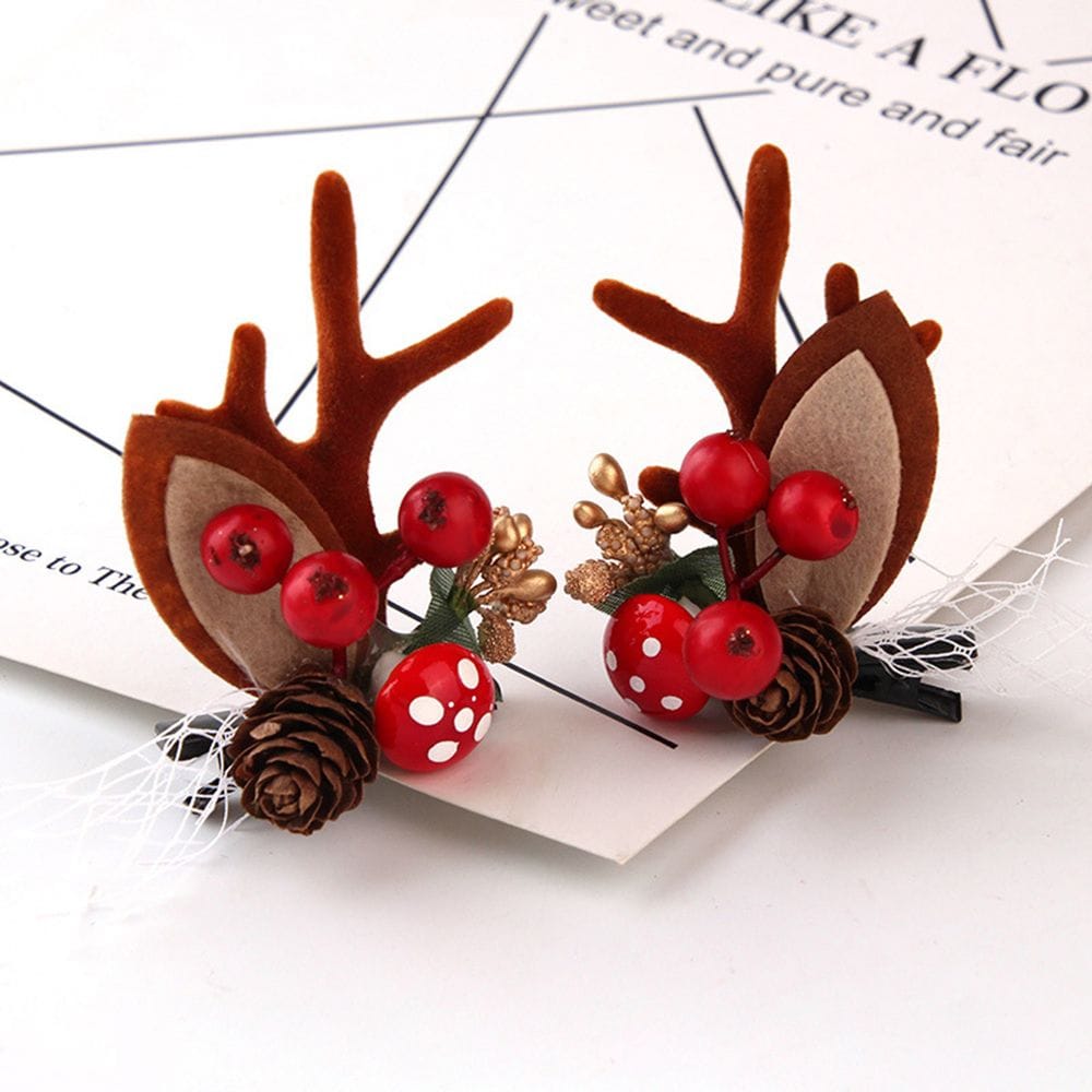 Merry Christmas Hair Clips Children Girls Lovely Elk Horn - 4