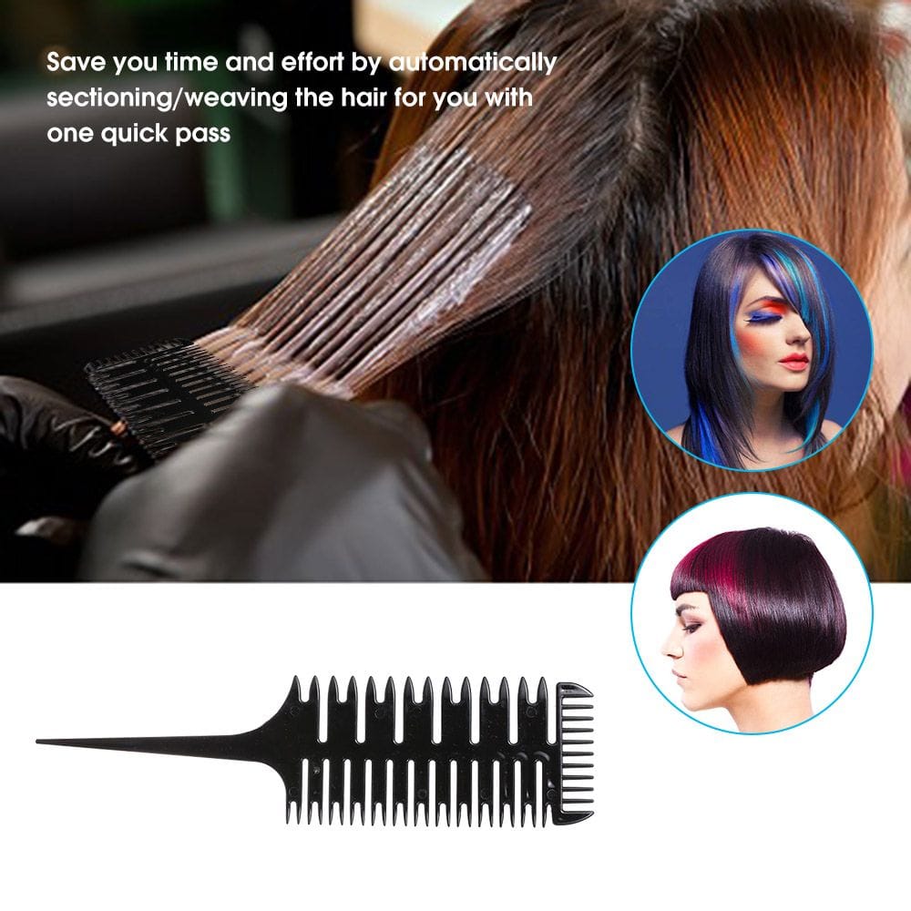 Hair Dyeing Comb 3-Way Sectioning Highlight Comb