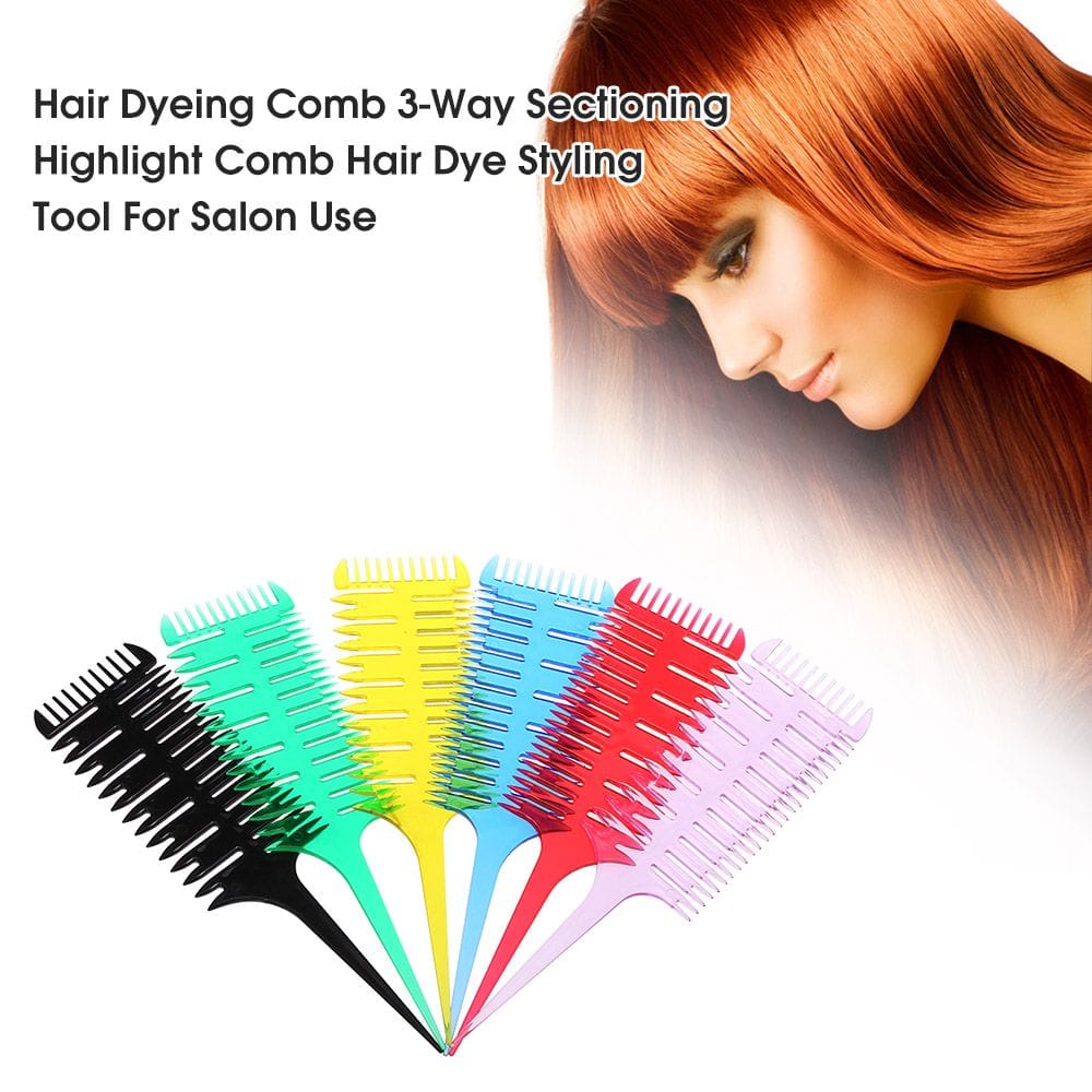 Hair Dyeing Comb 3-Way Sectioning Highlight Comb