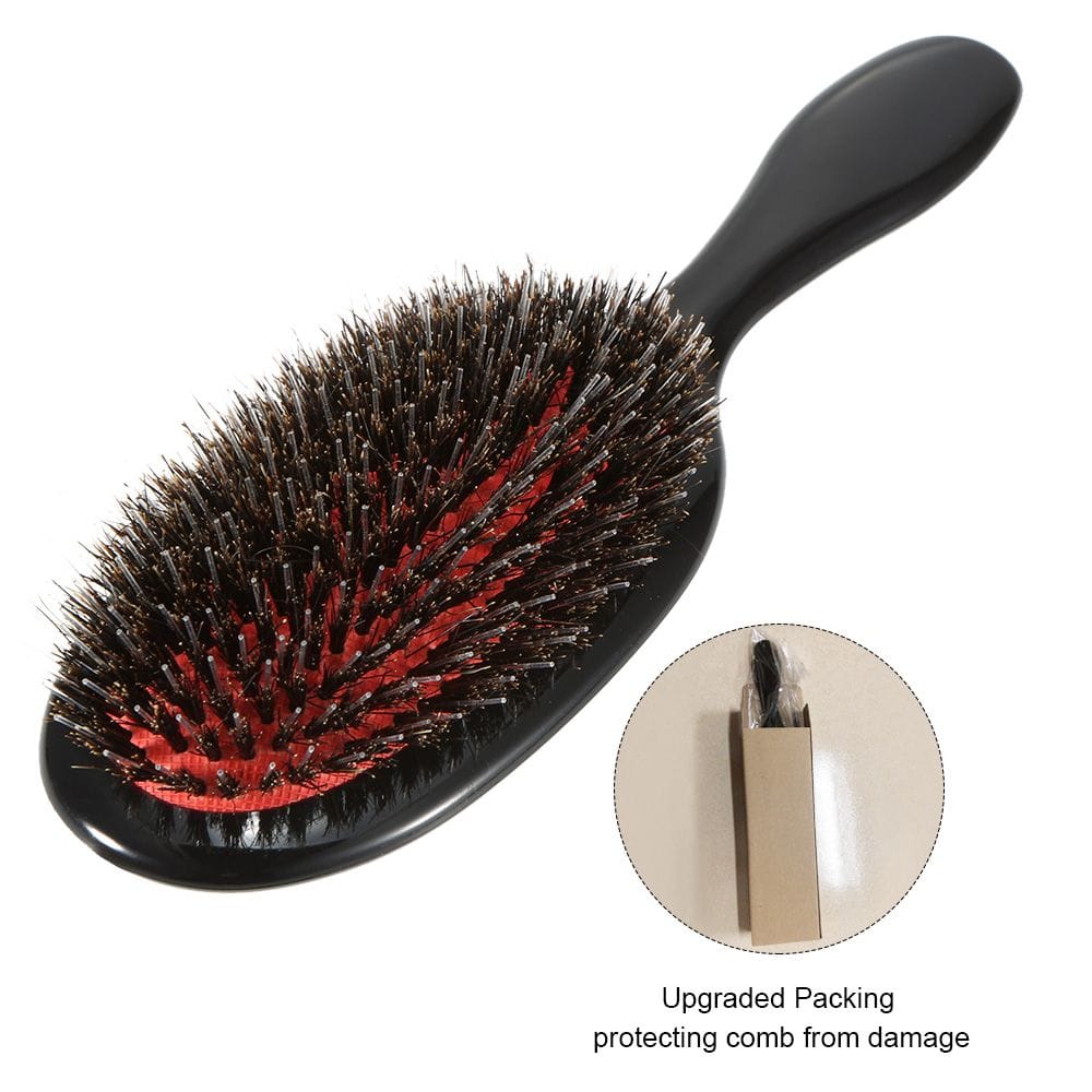 Boar Bristle & Nylon Hair Brush Oval Anti-static Paddle Comb