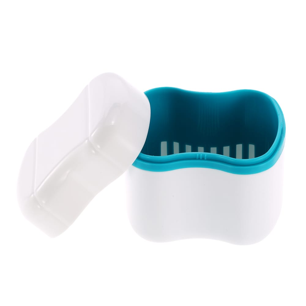 Denture Bath Box Case Dental False Teeth Cleaning Container