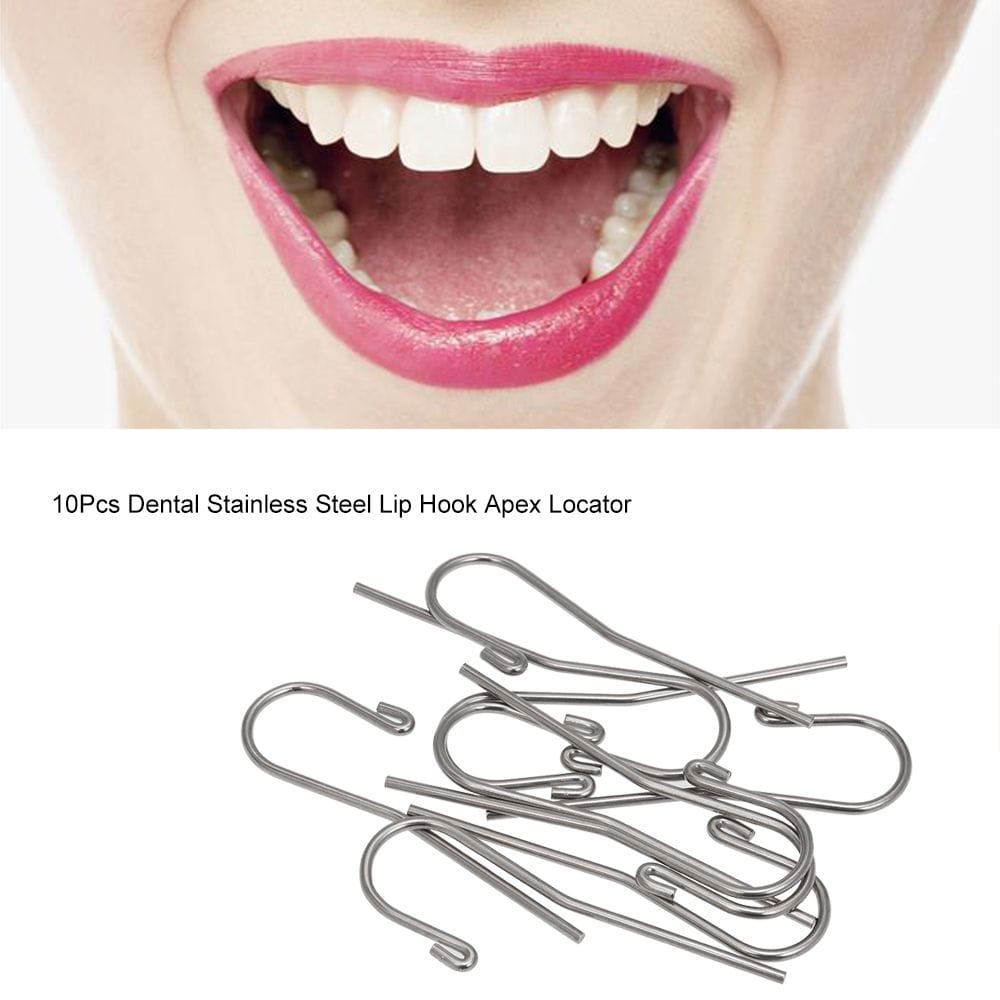 10Pcs Dental Stainless Steel Lip Hook Apex Locator Canal