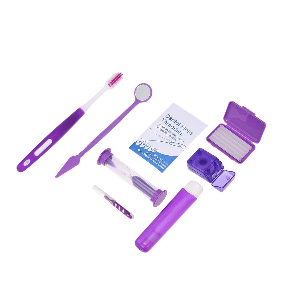 Orthodontic Teeth Care Kit Teeth Cleaning Toothbrush Mirror