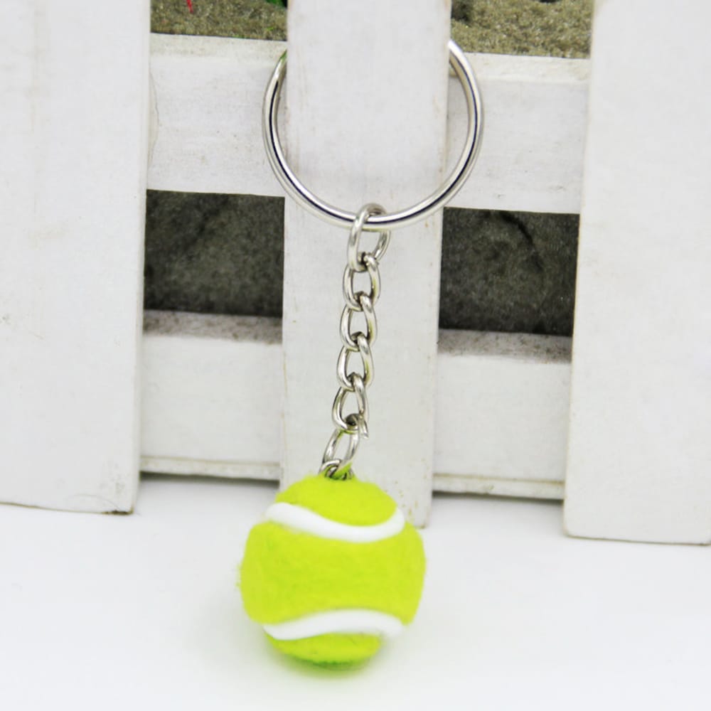 Mini Tennis Ball Key Chain Key Ring Decoration Accessory - 2cm