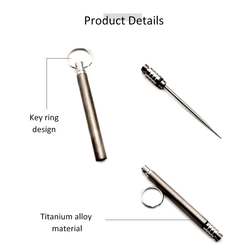 Titanium Alloy Toothpick Set Teethpick Holder with Key Ring